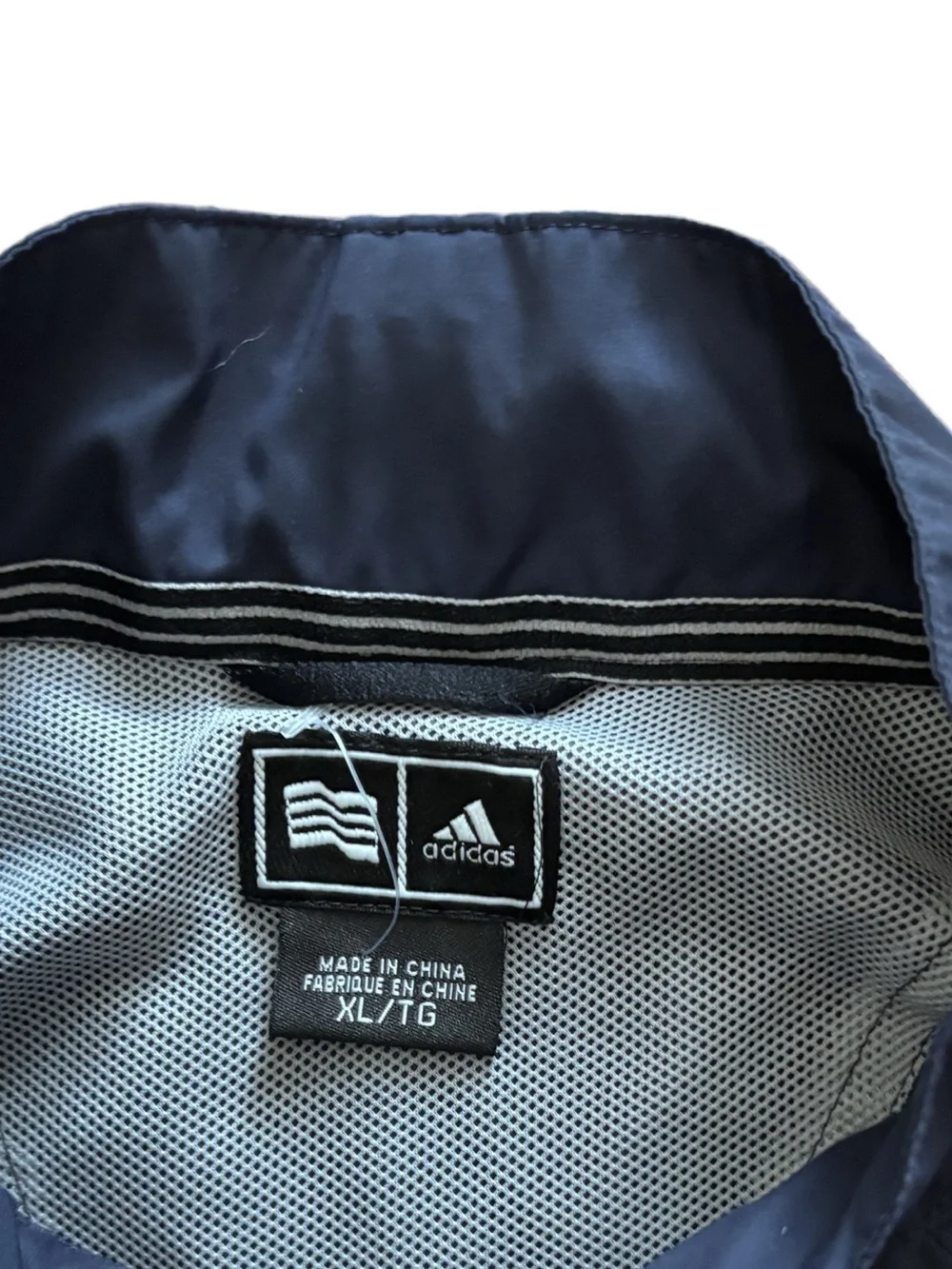 Adidas men’s Navy Windbreaker Pullover - quarter zip- XL